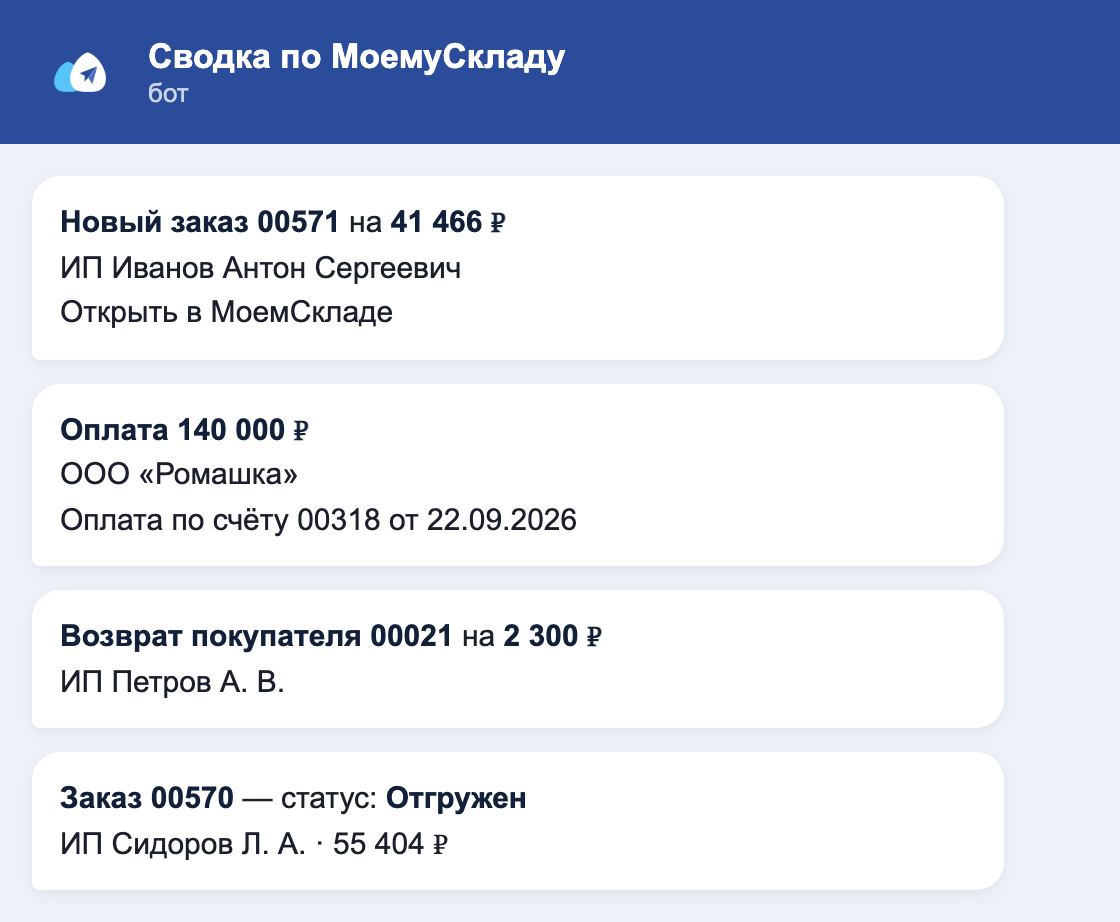 Уведомления в чате